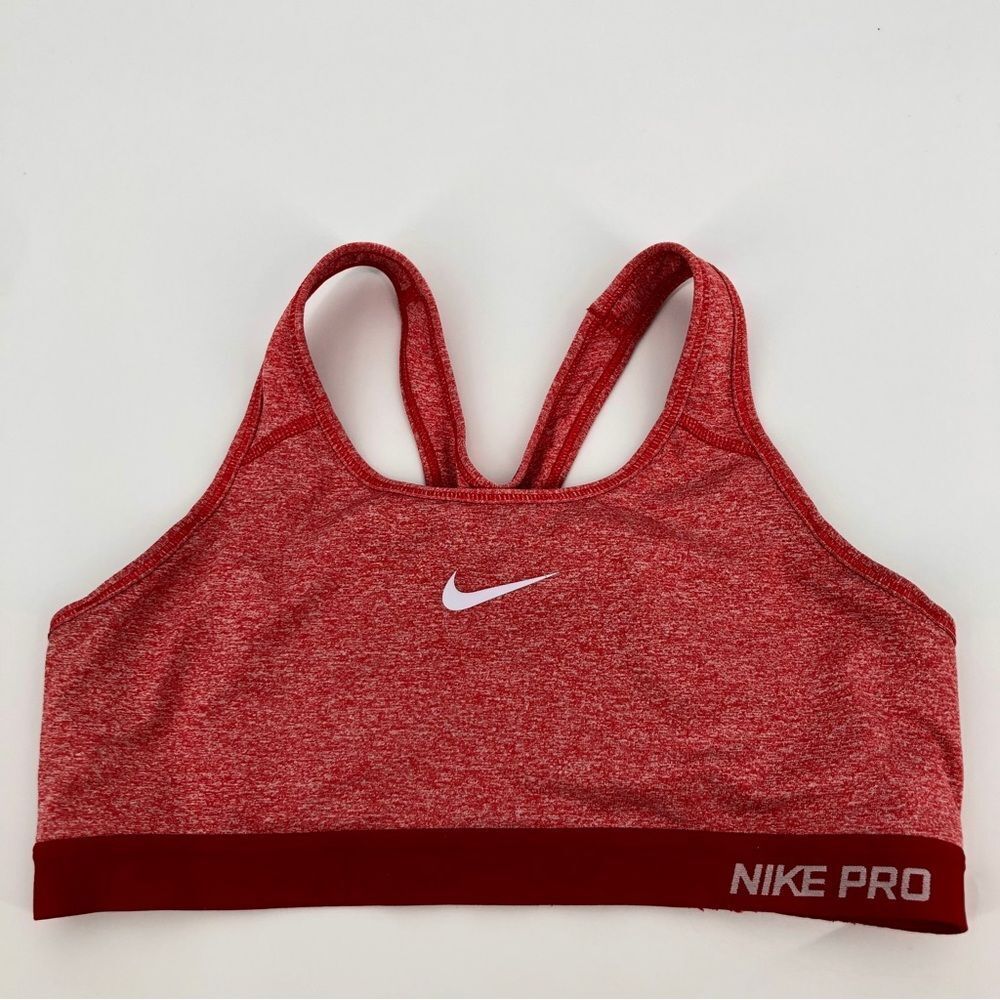 Nike‎ Pro Sports Bra Size Large Red Racerback Pullover